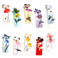 Cute Butterfly On Flowers Shape Exquisite Bookmarks Book Markers Gift For Readers