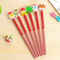 Party Bag Pencils With Christmas Rubber Erasers Toppers