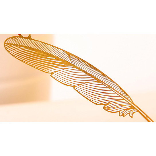 Gold Bird Feather Metal Cute Bookmarks For Books Book Markers Readers Gift - Picture 1 of 1