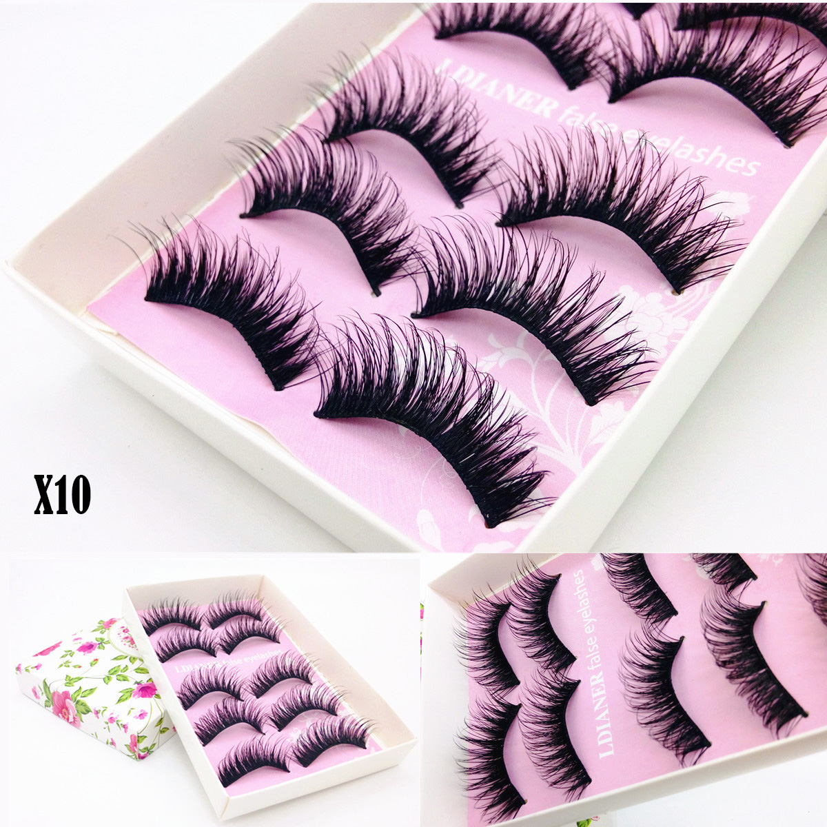 Juego de 5 pares de pestañas postizas largas gruesas naturales pestañas postizas maquillaje visón Reino Unido - Imagen 33 de 41