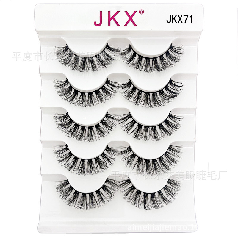 Juego de 5 pares de pestañas postizas largas gruesas naturales pestañas postizas maquillaje visón Reino Unido - Imagen 15 de 41