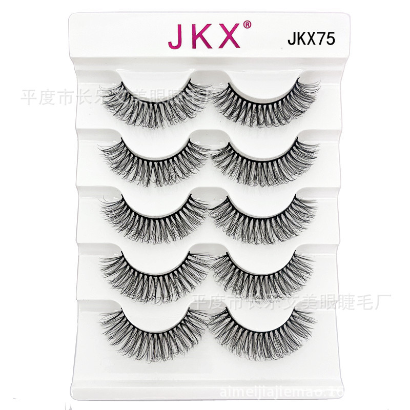 Juego de 5 pares de pestañas postizas largas gruesas naturales pestañas postizas maquillaje visón Reino Unido - Imagen 18 de 41