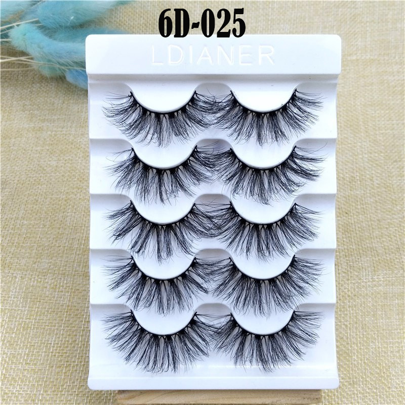 Juego de 5 pares de pestañas postizas largas gruesas naturales pestañas postizas maquillaje visón Reino Unido - Imagen 37 de 41