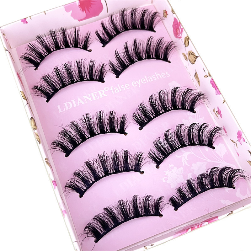 Juego de 5 pares de pestañas postizas largas gruesas naturales pestañas postizas maquillaje visón Reino Unido - Imagen 21 de 41