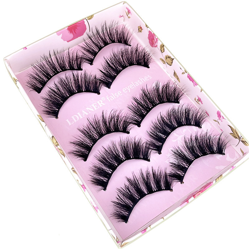 Juego de 5 pares de pestañas postizas largas gruesas naturales pestañas postizas maquillaje visón Reino Unido - Imagen 41 de 41