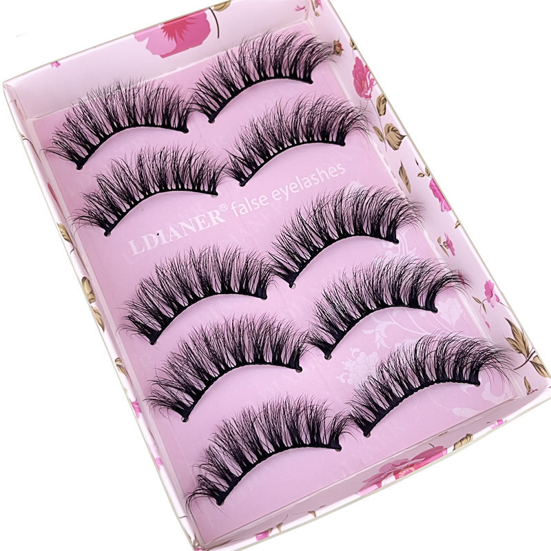 Juego de 5 pares de pestañas postizas largas gruesas naturales pestañas postizas maquillaje visón Reino Unido - Imagen 40 de 41