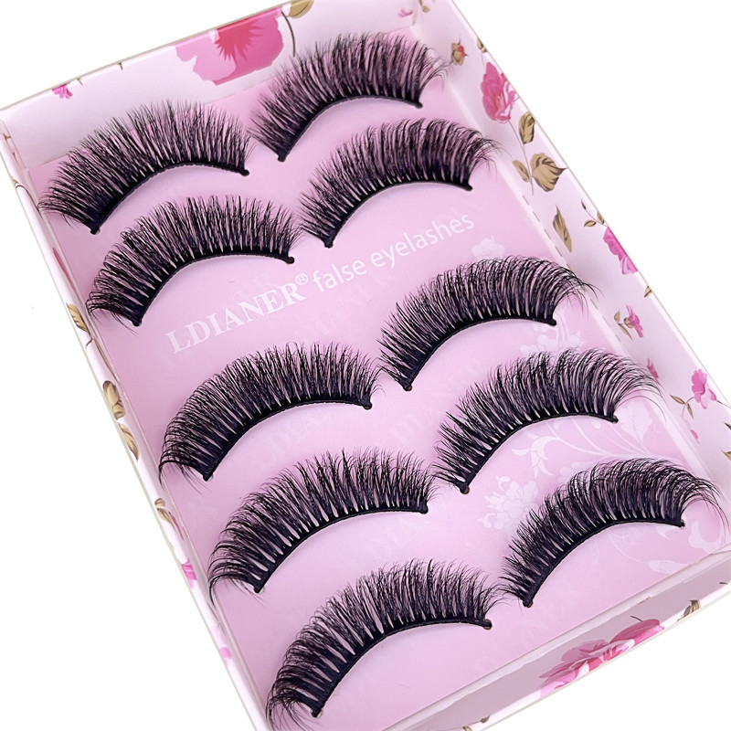 Juego de 5 pares de pestañas postizas largas gruesas naturales pestañas postizas maquillaje visón Reino Unido - Imagen 22 de 41