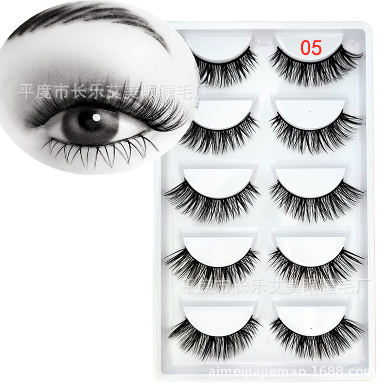 Juego de 5 pares de pestañas postizas largas gruesas naturales pestañas postizas maquillaje visón Reino Unido - Imagen 6 de 41