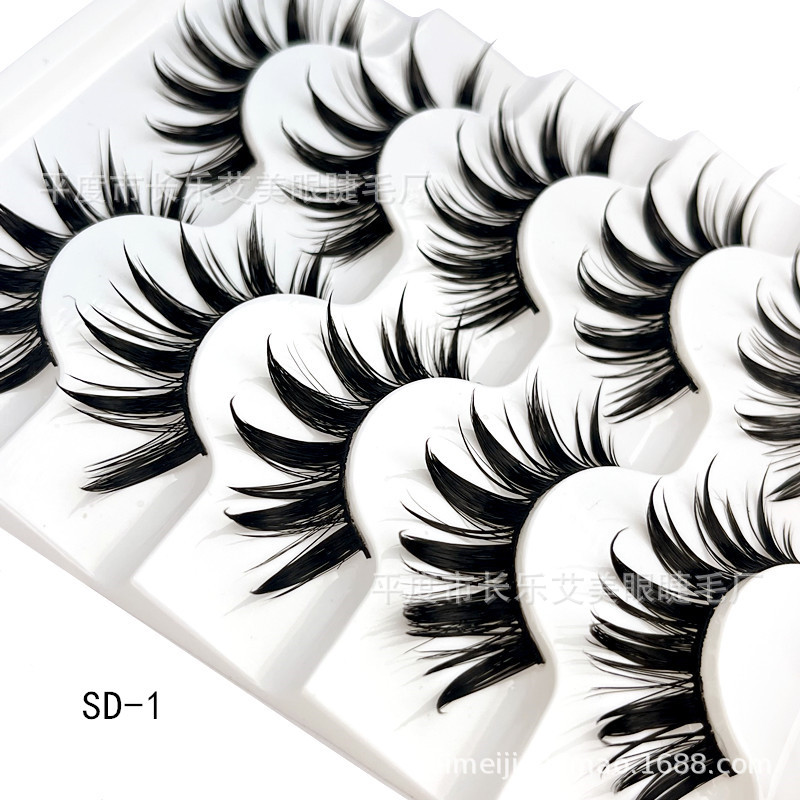 Juego de 5 pares de pestañas postizas largas gruesas naturales pestañas postizas maquillaje visón Reino Unido - Imagen 32 de 41