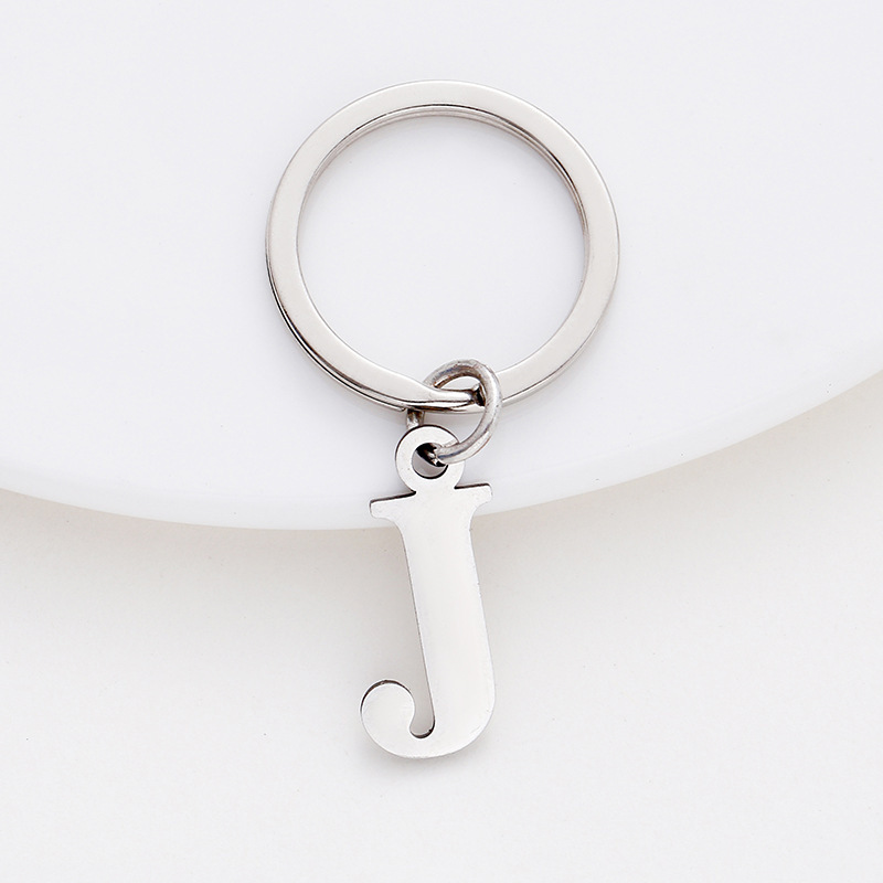 A-Z Initials Letter Alphabet Keyring Silver Key Ring Metal Key Chain
