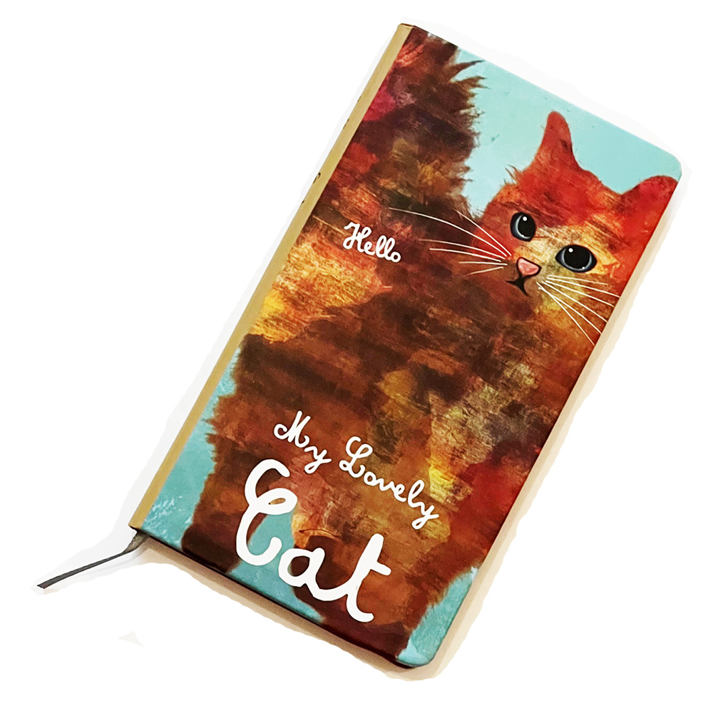 Cubierta de flores gatos A5 talla 120 hojas cuaderno de tapa dura con marcador de cinta - Imagen 25 de 27