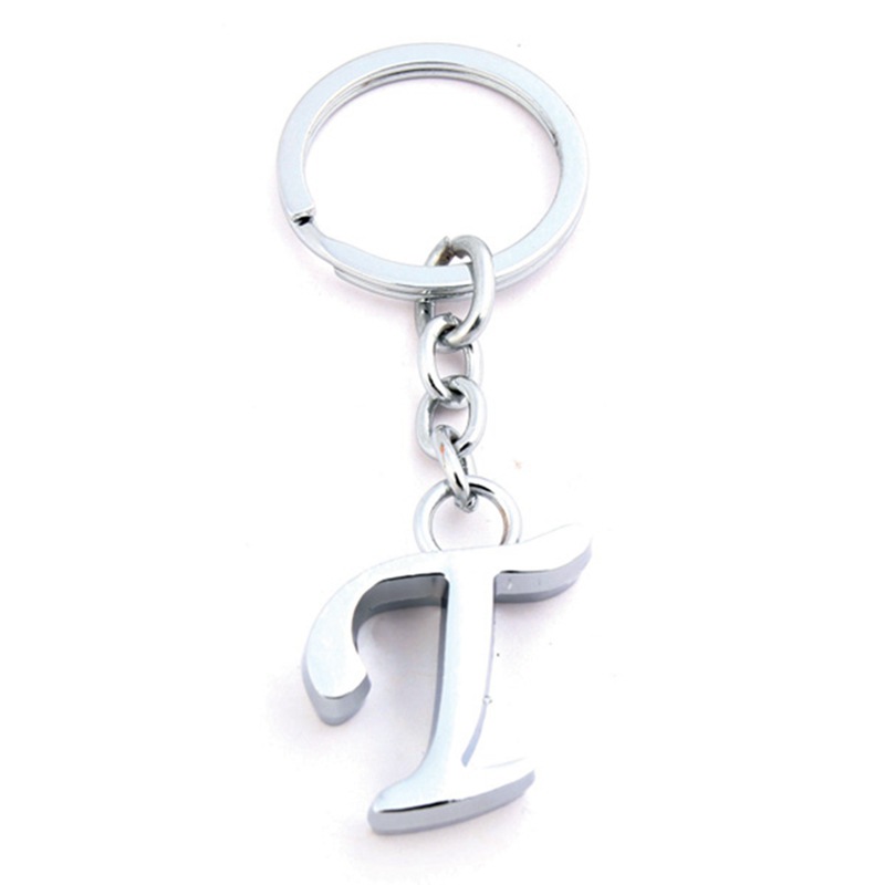 A-Z Initials Letter Alphabet Keyring Silver Key Ring Metal Key Chain | eBay