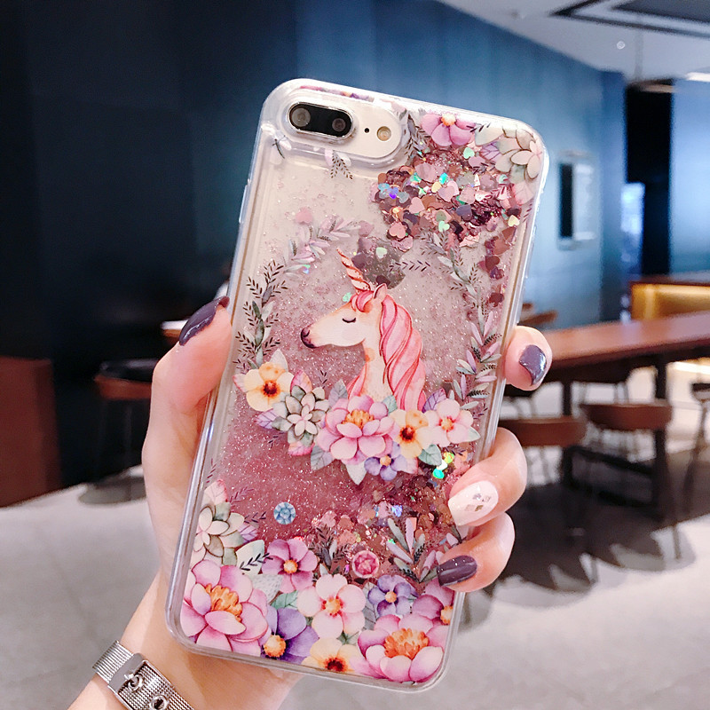 Bank technisch Kosten Unicorn Glitter Liquid Hard Phone Case Cover iPhone 6 6S 7 8 Plus X XR XS  Max | eBay