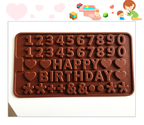 Mini Hearts Bears Letters Numbers Animals Silicone Chocolate Mould Cake Decor - Picture 13 of 24