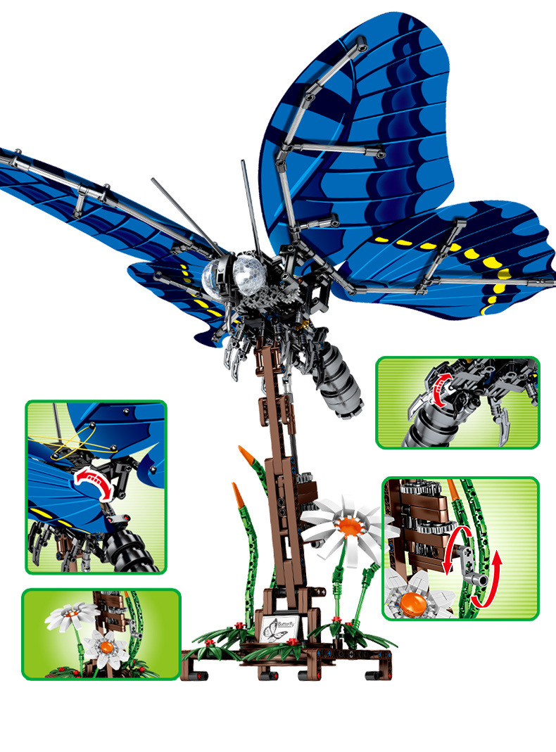 Juego de juguetes bloques de construcción ladrillos de construcción de libélula abejorro mariposa grande - Imagen 8 de 8