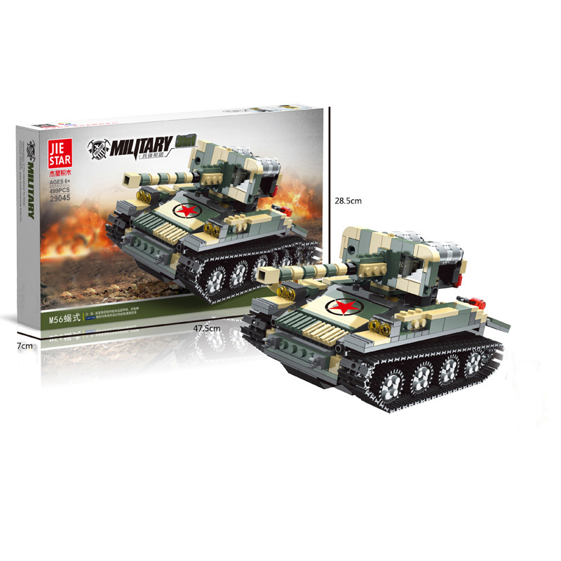 Tanque de batalla militar grande del ejército vehículos blindados construcción ladrillos juguetes construir - Imagen 16 de 20
