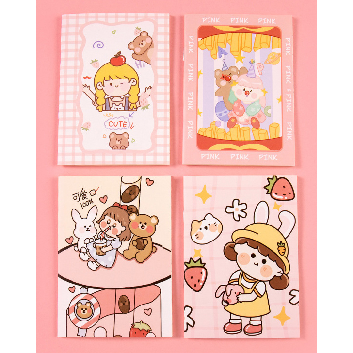 Mini cuadernos pequeños blocs de notas 4pk animales gatos flores cielo galaxia blocs de notas - Imagen 85 de 99