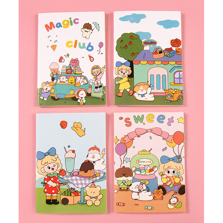 Mini cuadernos pequeños blocs de notas 4pk animales gatos flores cielo galaxia blocs de notas - Imagen 83 de 99