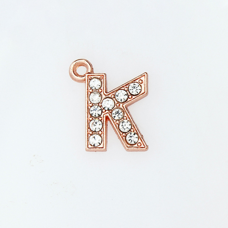 A-Z Initials Letter Alphabet Keyring Diamante Key Ring Metal Key Chain ...